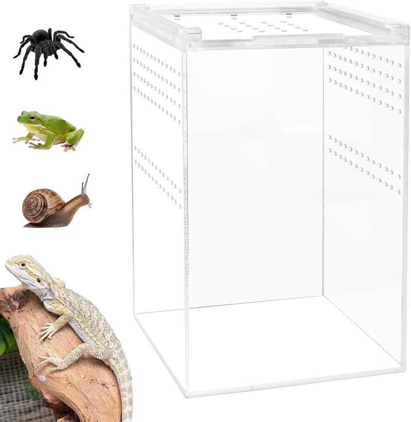 smartang Jumping Spider Enclosure with Magnetic Button,6 * 6 * 8" Thickened Tarantula Reptile Enclosure，One-Piece Acrylic Reptile Terrariums for Spider,Praying Mantis,Tarantula,Snail,Isopod Enclosure - Image 1